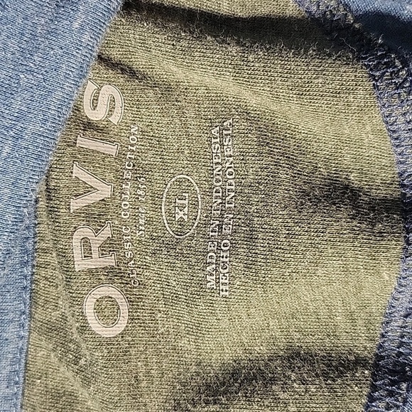 ORVIS CLASSIC COLLECTION Blue Long Sleeves 1/4 Zip Polo Shirt XL - Picture 7 of 7